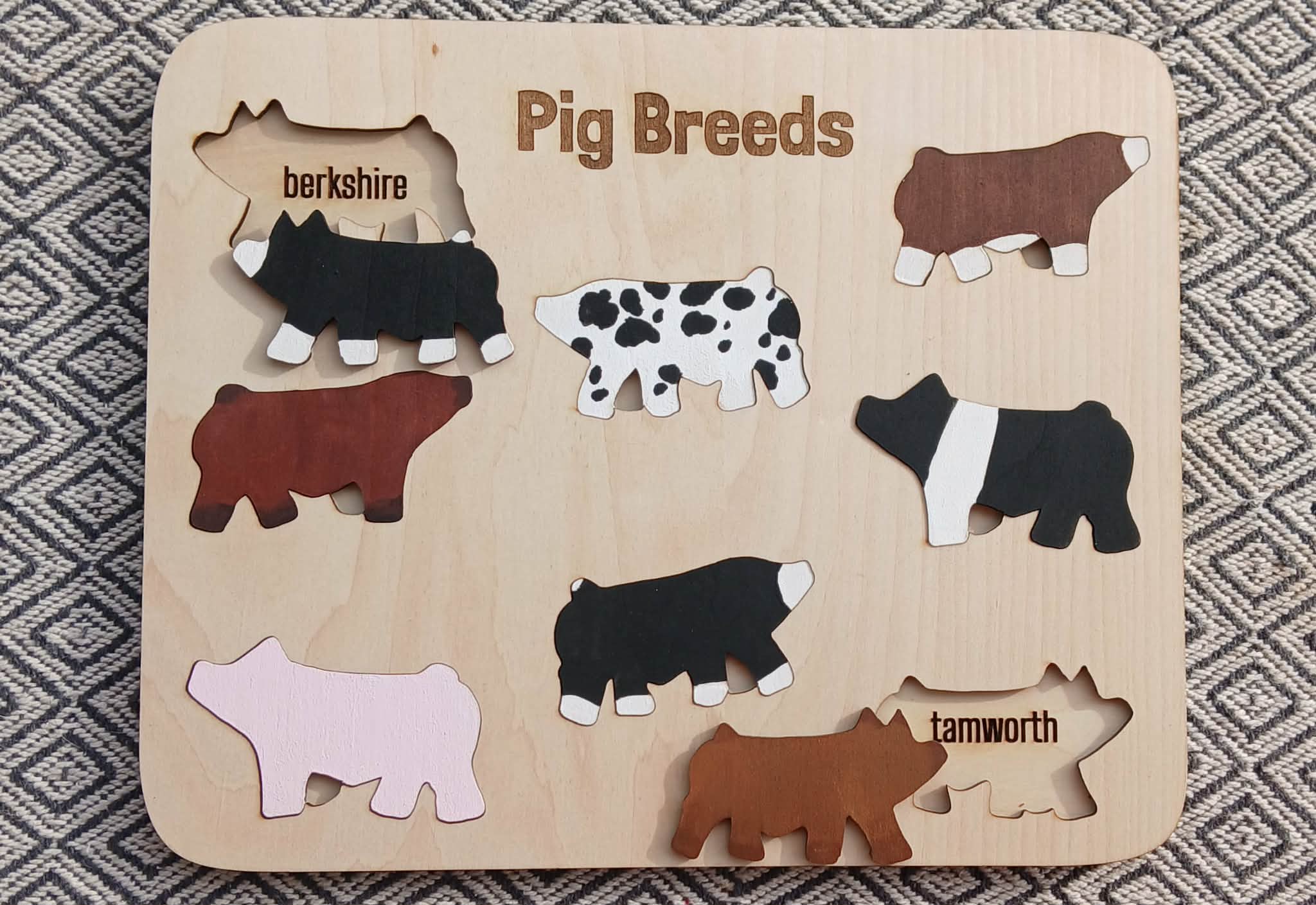 Pig Breed Wooden Puzzle