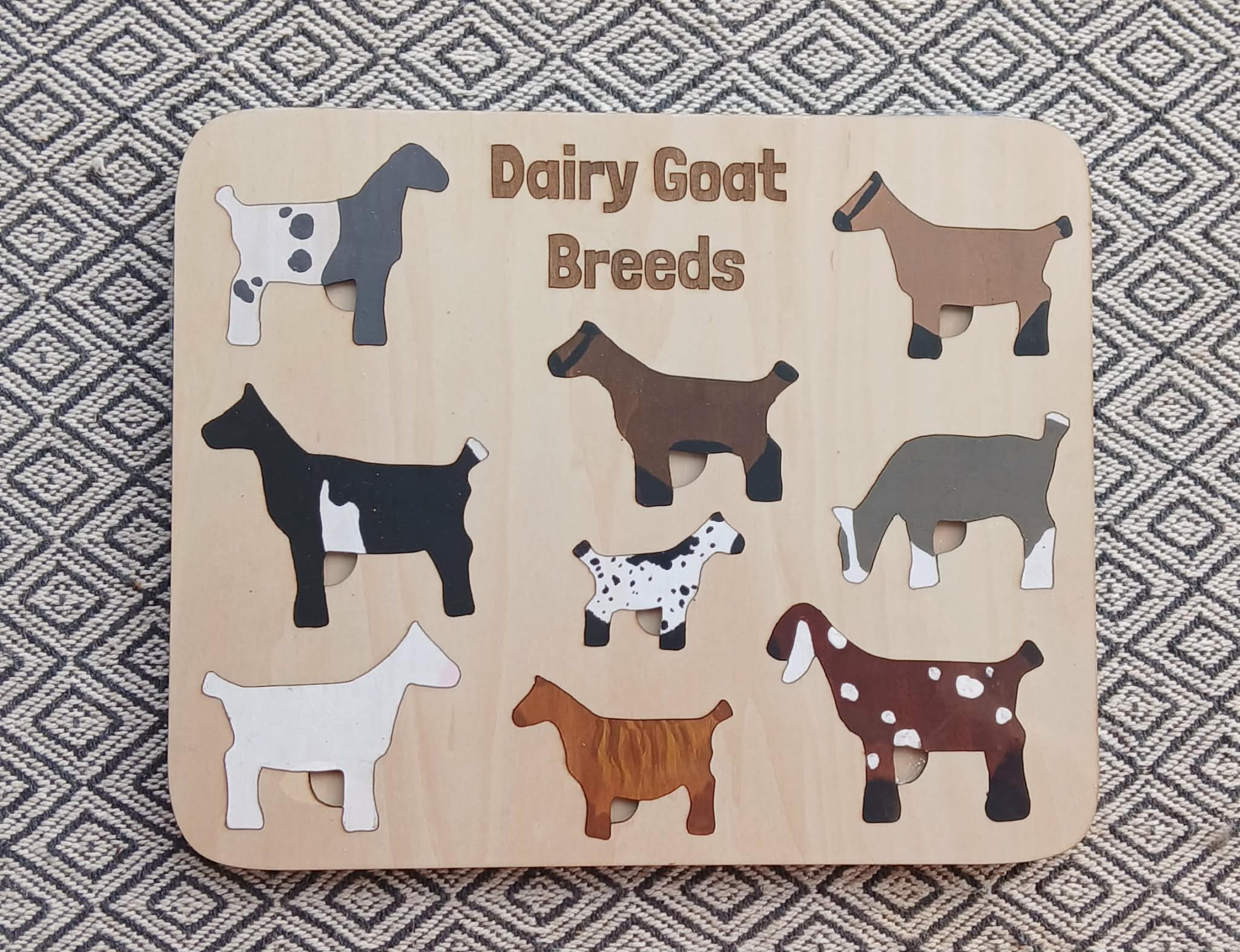 Dairy Goat Breed Wooden Puzzle