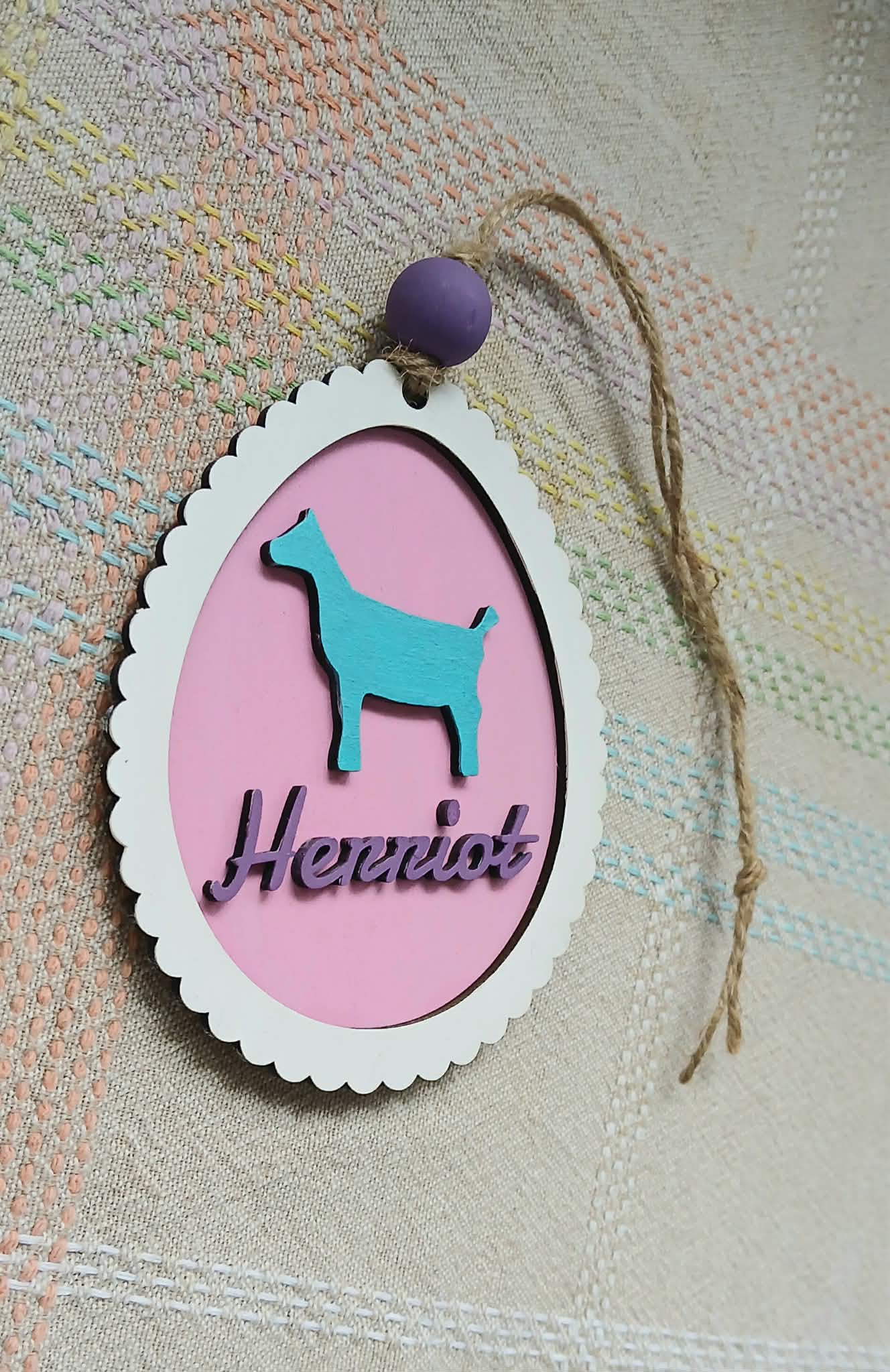 Custom Wooden Easter Basket Tag