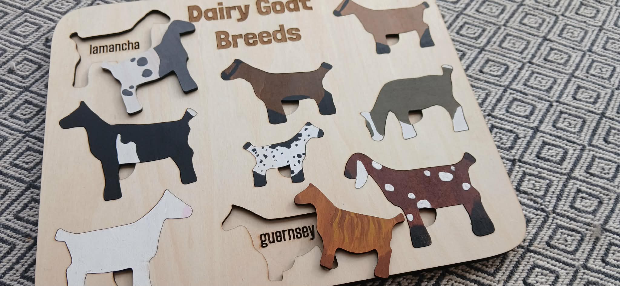 Dairy Goat Breed Wooden Puzzle