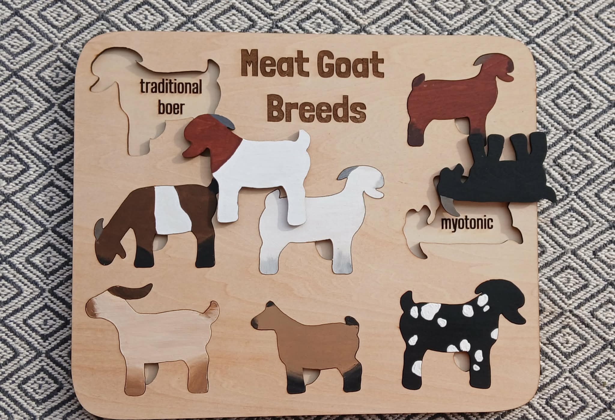 Meat Goat Breed Wooden Puzzle