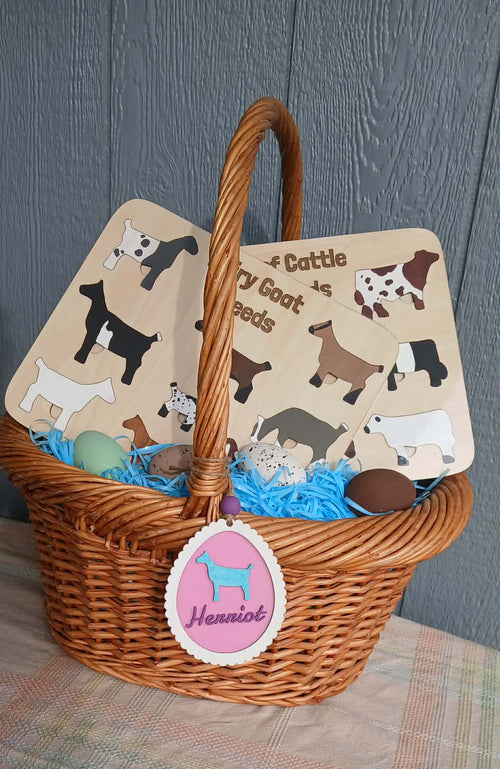 Custom Wooden Easter Basket Tag