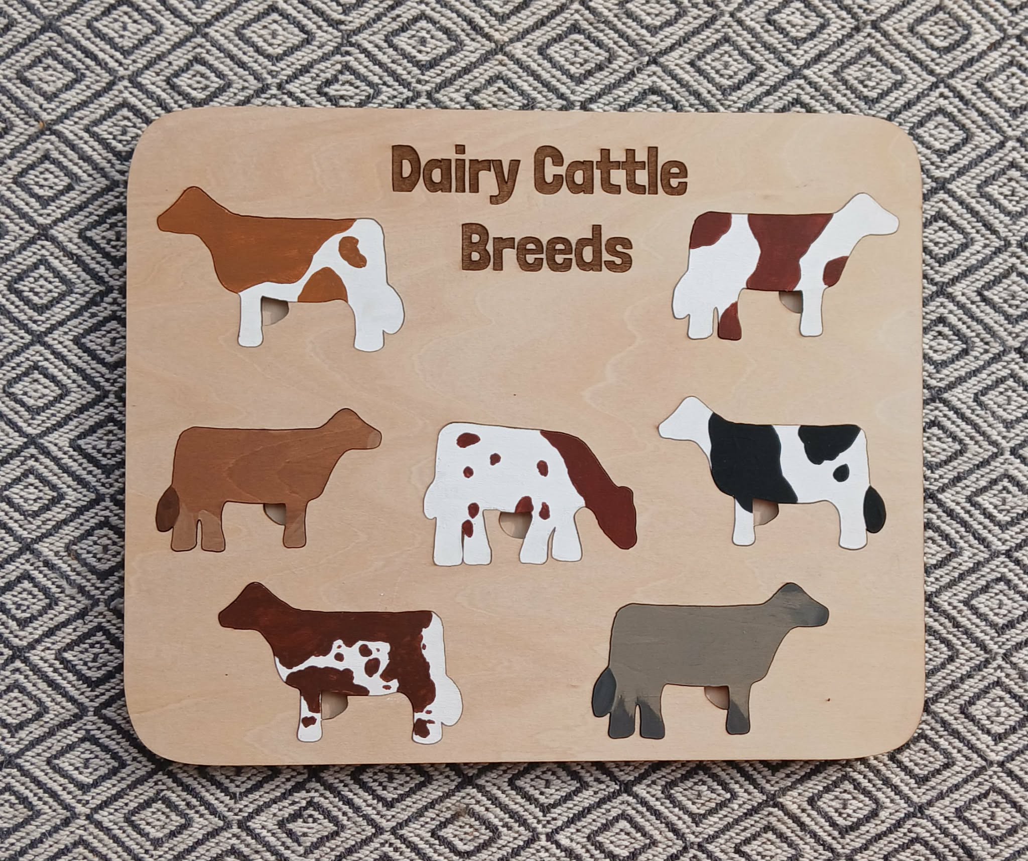 Dairy Cattle Breed Wooden Puzzle