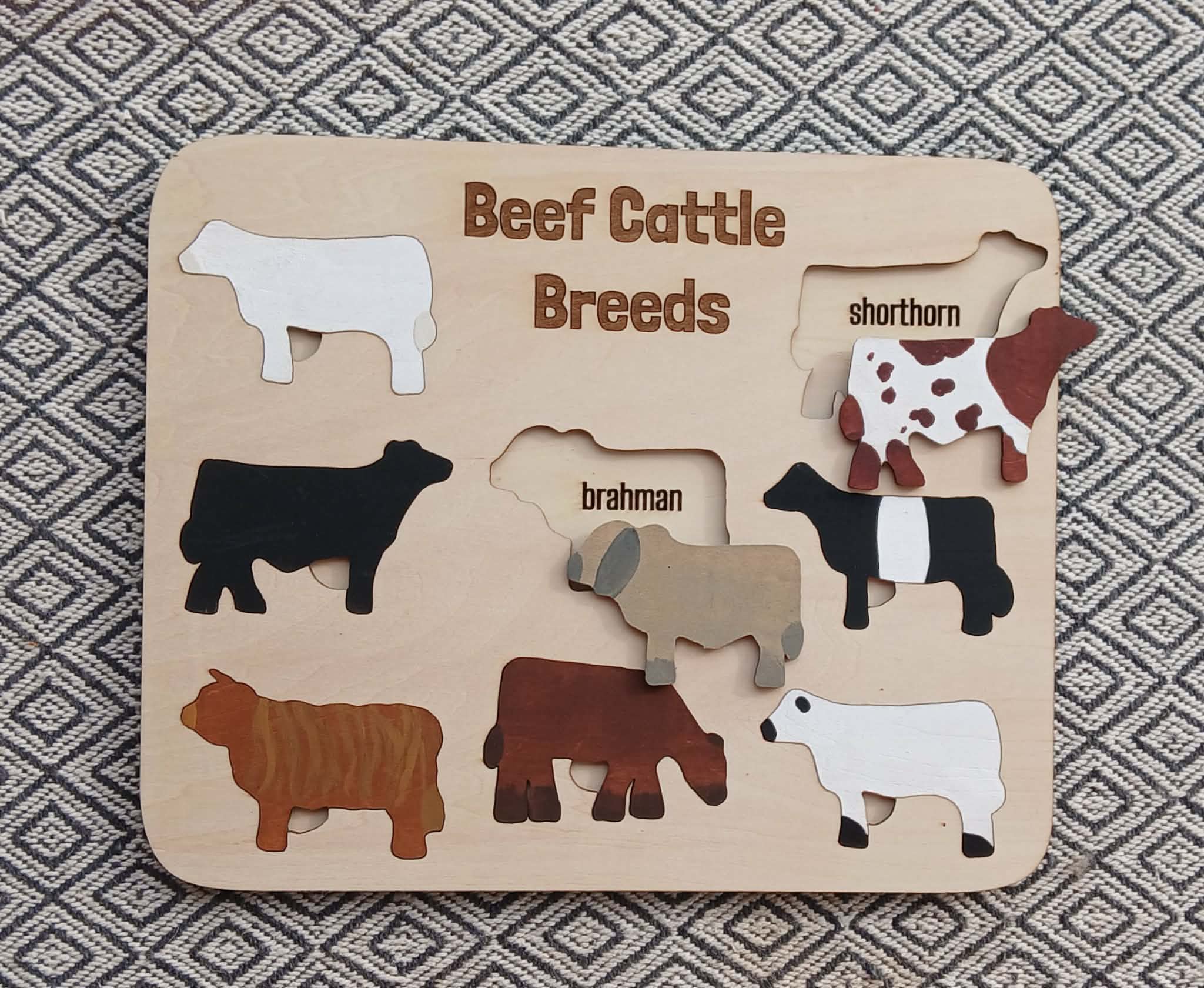 Beef Cattle Breed Wooden Puzzle