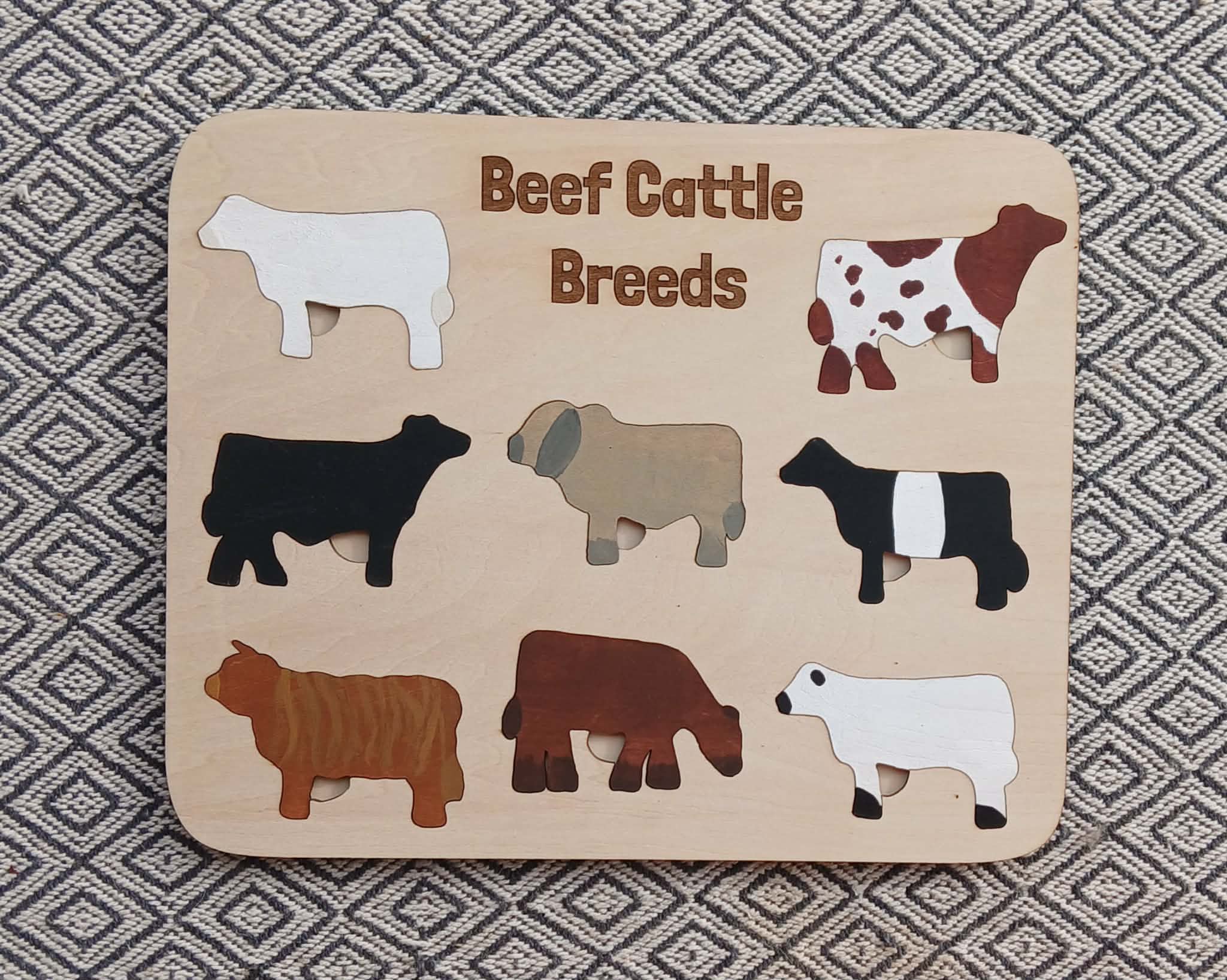 Beef Cattle Breed Wooden Puzzle