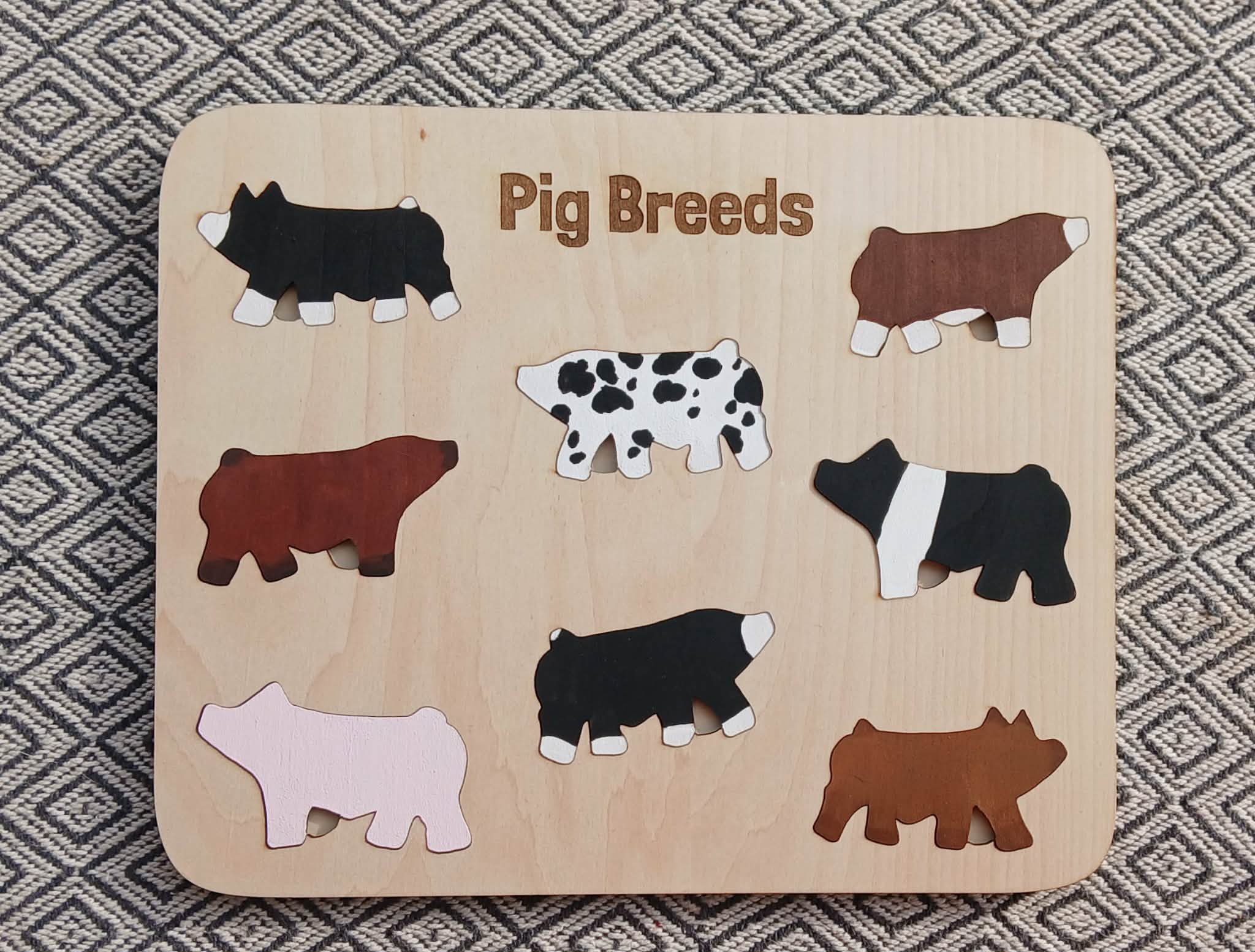 Pig Breed Wooden Puzzle